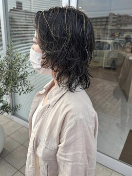 ユウヘアー 千代田橋店(U Hair) くせ毛ウルフ×ハイライト