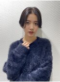 丸みショートシースルーバングくびれショートボブミニボブ