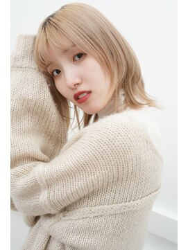 ユラギフロムユイマァル 水島店(YURAGI from YUIMARL) 10代20代ショートウルフブロンドカラー岡山ショート