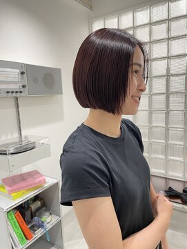 イル 天神西通り店(ill) ミニボブ/ブラウンカラー/髪質改善ストレート/地毛風ストレート
