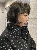 ブリーチなし透明感オリーブベージュ×ニュアンスパーマ