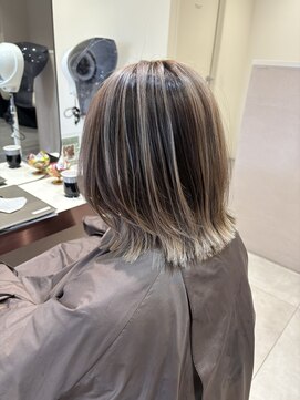 クララ 守谷店(CLALA) コントラストバレイヤージュ×艶ボブスタイル