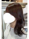 顔まわりレイヤー×ナチュラルチェリーブラウン