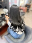 ブリーチなし透明感カラー×レミーエクステ★馴染ませカット