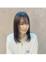 ヘアカラーファクトリー&nbsp;ミディアム/縮毛矯正×顔まわりレイヤー/20代30代40代福岡久留米