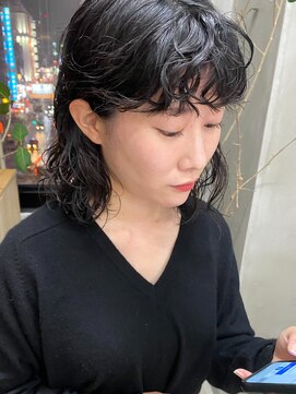 テトヘアー(teto hair) 黒髪くるくる前髪パーマパーマスタイル簡単スタイリングパーマ