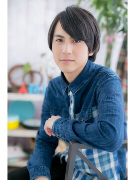 ミック 日暮里店(miq) 黒髪サイドグラデーションの七三マッシュショートb1