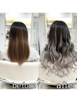 ヴォーグ(VOGUE) シールエクステ90枚でバレイヤージュロング☆