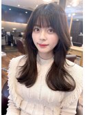 レイヤーくびれヘア／シースルーバング／韓国