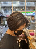 【目黒美容室】ショートヘア・白髪ぼかしハイライト・脱白髪染め