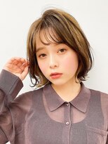 エアー 横浜(AIR)&nbsp;【長谷川】モテ巻き外はねボブグレージュカラー