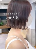 イメチェン/ボブ/アッシュ/グレージュ/前下がり