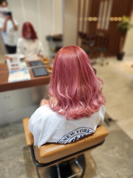 エイクス ヘア デザイン×美髪クリニック 千葉(AQs hair design) ピンク☆ハイトーン♪(ブリーチ2回)