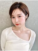 仙台ショートボブ韓国髪質改善縮毛矯正ココアベージュ小顔仙台