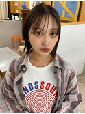 シースルーバング切りっぱなしボブ×シアーベージュ