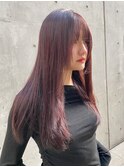 ブリーチなし　ワインレッド　カシスカラー　イルミナカラー