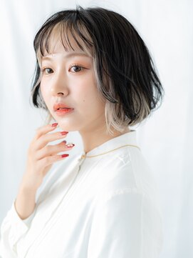 カバーヘア ブリス 上尾西口店(COVER HAIR bliss) オンブレ立体感ラフウェーブこなれボブ//上尾20代30代