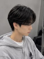 《メンズ/曲がる縮毛矯正/メンズパーマ》nui MEN 茨木店&nbsp;ワンホンレイヤー/ミルクティーブロンド/ダークブルー/茨木