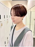 ミルクティーブロンド/ダークブルー/デジタルパーマ/茅ヶ崎
