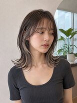エヌア(ENURE)&nbsp;ロングレイヤー ベージュカラー ショートボブ 切りっぱなし