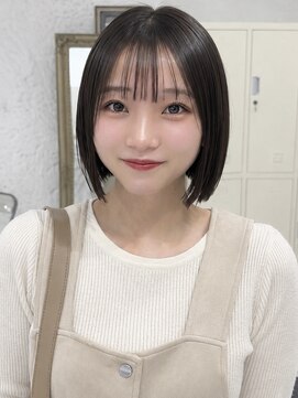 シーン(scene) 地毛風縮毛矯正 × ストンボブ【広島】