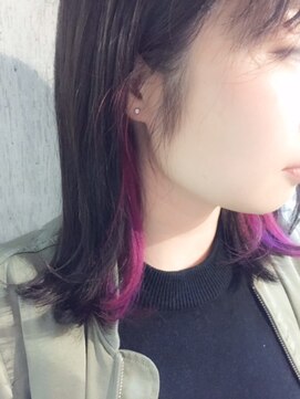 サロンドミルク 原宿(salon de MiLK) ラベンダーハイライト×外ハネボブ