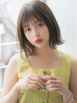 アリエッタ(aRietta) aRietta銀座＊シースルーバング×オリーブベージュ×外ハネボブ
