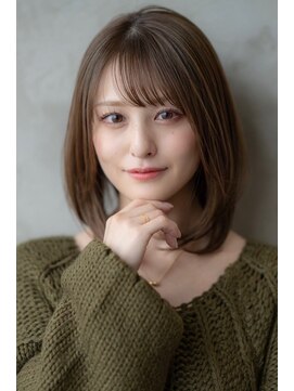 ケアリー 成増(Carelly) 大人かわいい前髪セシルカットココアブラウンフリンジウェーブ