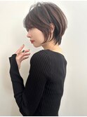 30代、40代/丸みくびれショートボブ×白髪染めハイライト/大宮