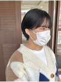 大人ショートボブマッシュショート丸みショート黒髪ショートボブ