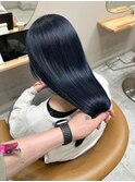 ネイビーブルー ブルーブラック ブリーチカラー 三ノ宮