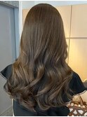 ゆるふわロングベージュカラーブリーチしない透明感カラー
