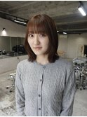 アプリコットオレンジ/くびれヘア/ウェーブショート［新潟］