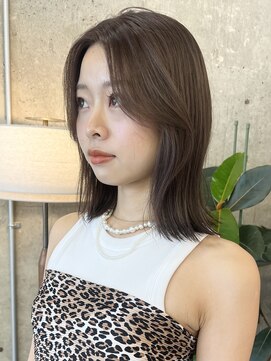 ノード(NODE) 栄カットカラー透明感ナチュラルミディアム 暖色ブラウン