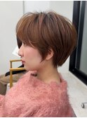 ショート/オリーブカラー/髪質改善/白髪ぼかし/小顔