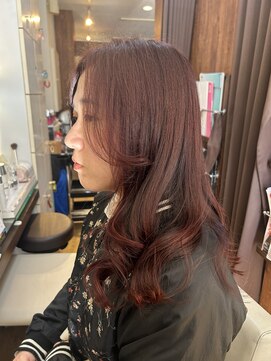 【根岸真奈美】Cherry pink/ブリーチ履歴あり/エノグカラー