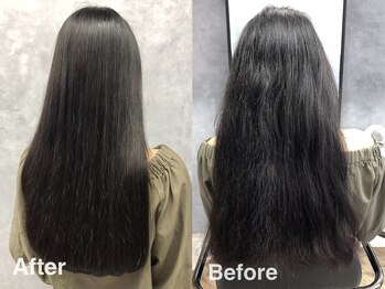 エル ヘアサロン なんば店(eL)の写真/一人一人の髪質や癖に合わせた薬剤選定で理想のダメージレスなストレートな髪へ