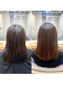 髪質改善 艶髪 ストレート 縮毛矯正 暗髪 韓国風 ロング