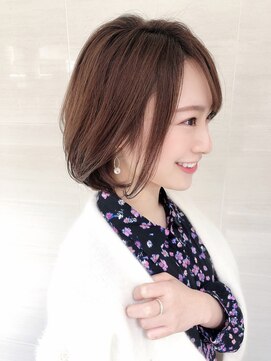 オーロ 池田店(ORO) 20代30代40代50代美髪ピンクブラウン切りっぱなしボブショート