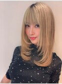 韓国ヘアくびれヘアヨシンモリ顔周りレイヤー20代30代40代