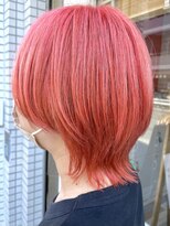 ジェムヘアスタジオ 湘南平塚南口店(Gem Hair Studio)&nbsp;ブラッドオレンジ×ショートウルフ【Gem 神原】