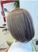 透明感カラーダブルカラーブリーチミルクティーベージュ