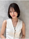 ボブ/切りっぱなし/レイヤー/シースルーバング/暗髪/艶髪/大宮