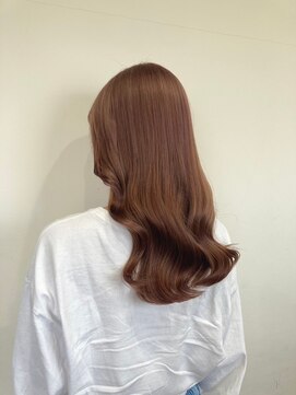 韓国レイヤーカット/ベージュカラー/ミディアムヘア/透明感