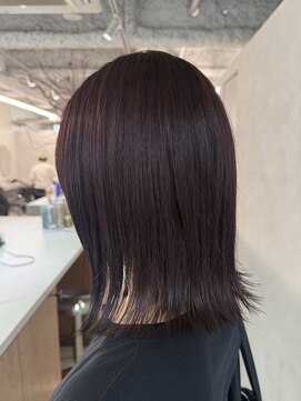 ノアル 大宮店(NOAHL) ワンレンボブ／ワインレッド　M