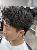 メンズスパイキーショートメンズパーマピンパーマ