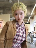 20代30代40代 クールショート/ペールイエロー/イメチェン/前髪