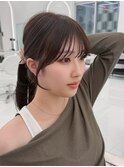 透明感カラー髪質改善ダブルカラー韓国レイヤーカット前髪顔周り