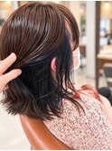 インナーカラー　ネイビーブルー