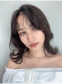 ウルフカット_グレージュカラーボブウルフココアベージュ_38715